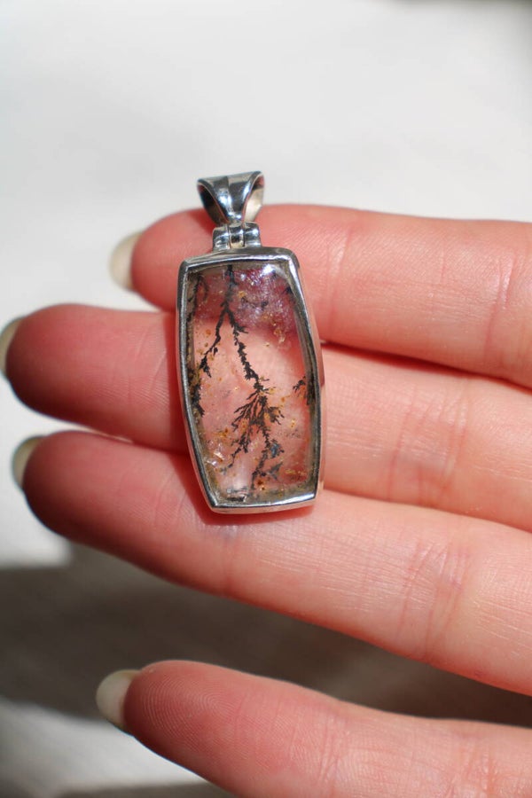 Dendrite pendant (925 sterling silver)