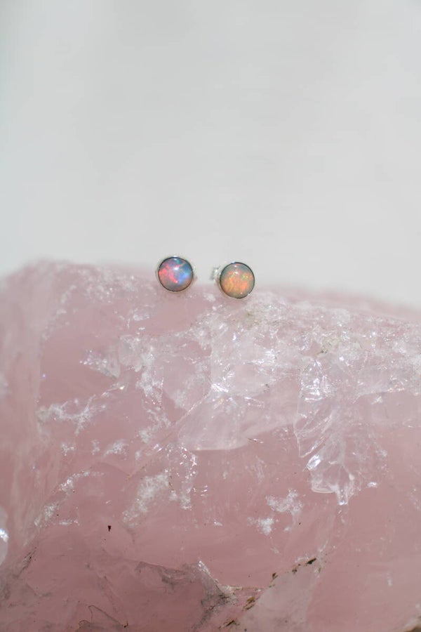 Opal earrings 925 sterling silver