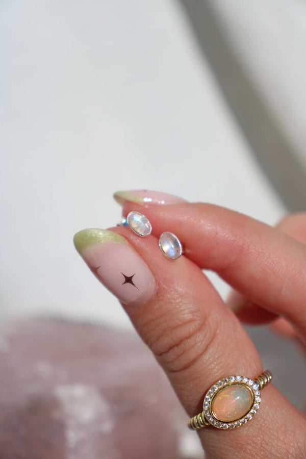 Moonstone earrings 925 sterling silver