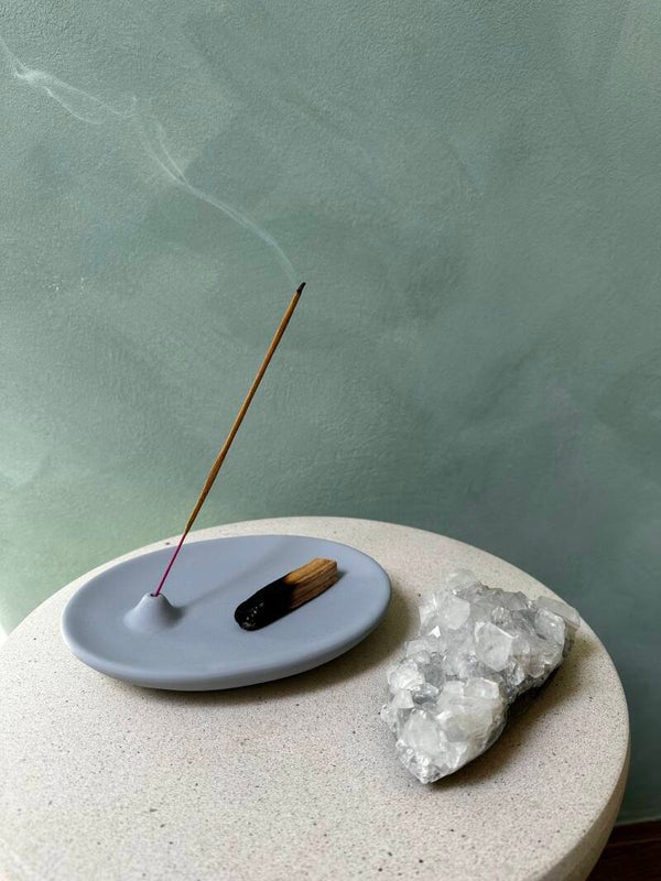 Incense holder stone grey