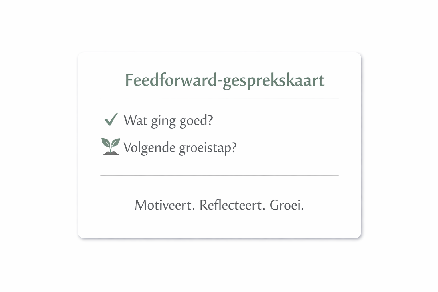 Feedforward gesprekskaart voor praktijkbegeleiders en studenten