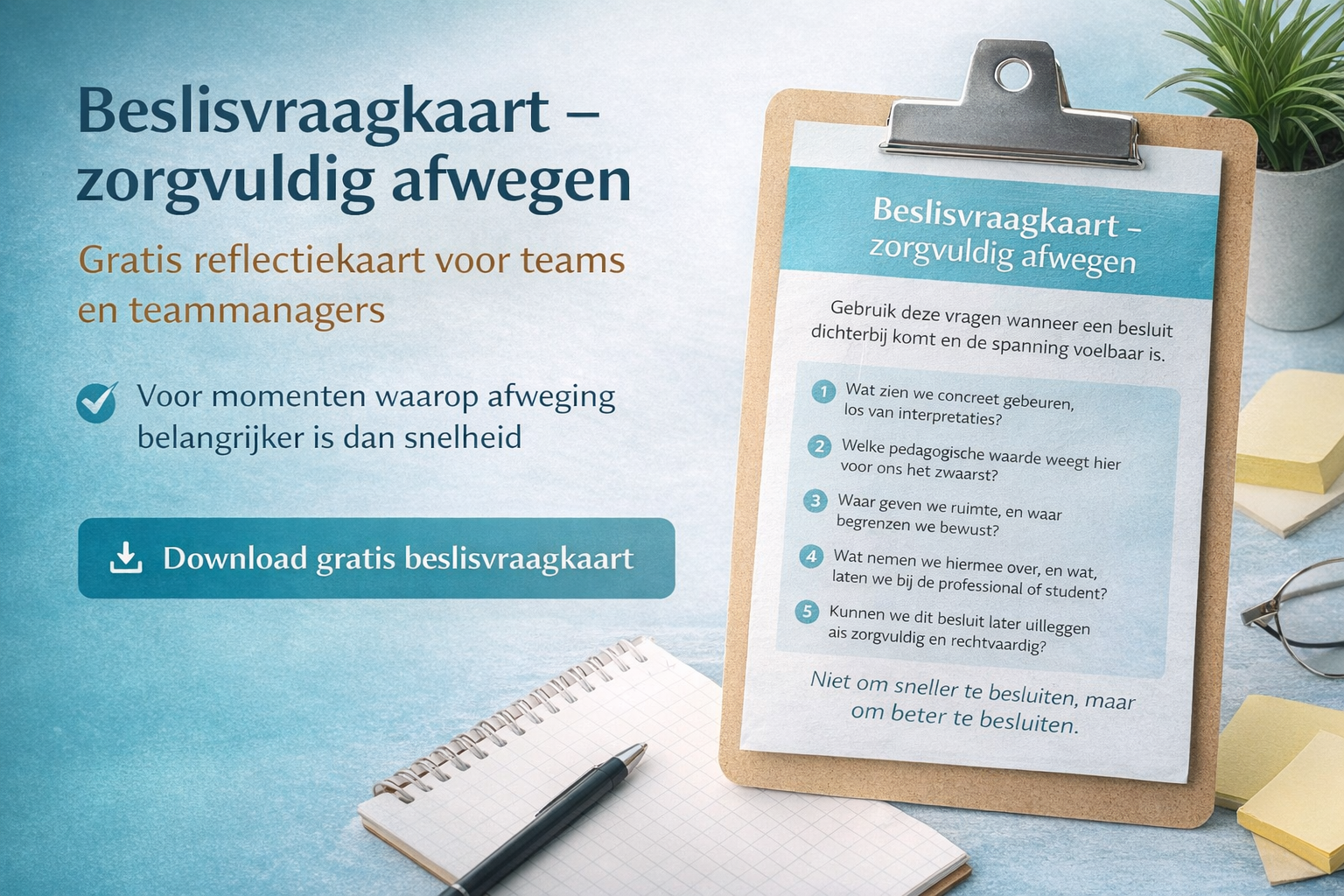 Gratis reflectiekaart voor teams en teammanagers