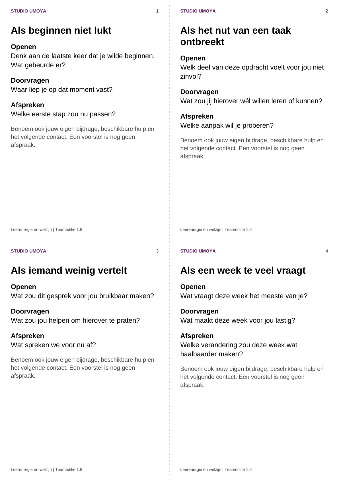 Leerenergie en welzijn | Begeleidingsmethodiek voor onderwijsteams
