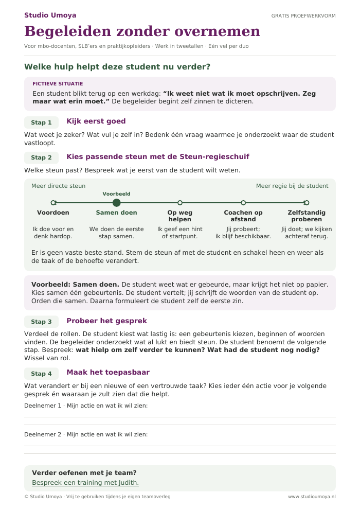 Inkijk in Begeleiden zonder overnemen: eerste pagina van het gratis PDF-voorbeeld