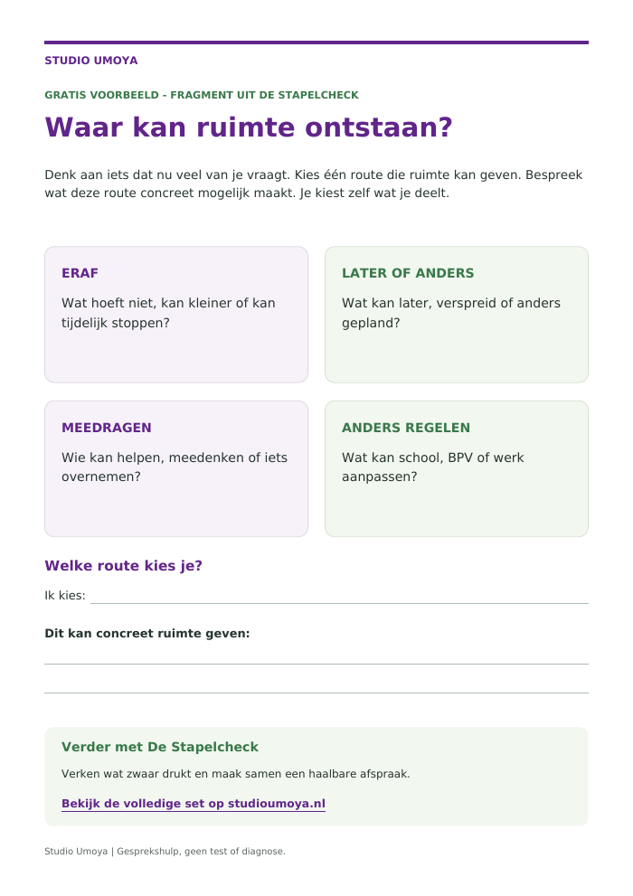 Inkijk in De Stapelcheck: eerste pagina van het gratis PDF-voorbeeld