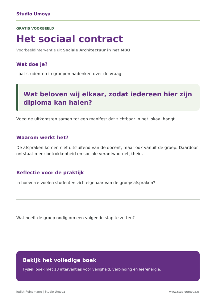 Inkijk in Sociale Architectuur in het MBO: eerste pagina van het gratis PDF-voorbeeld