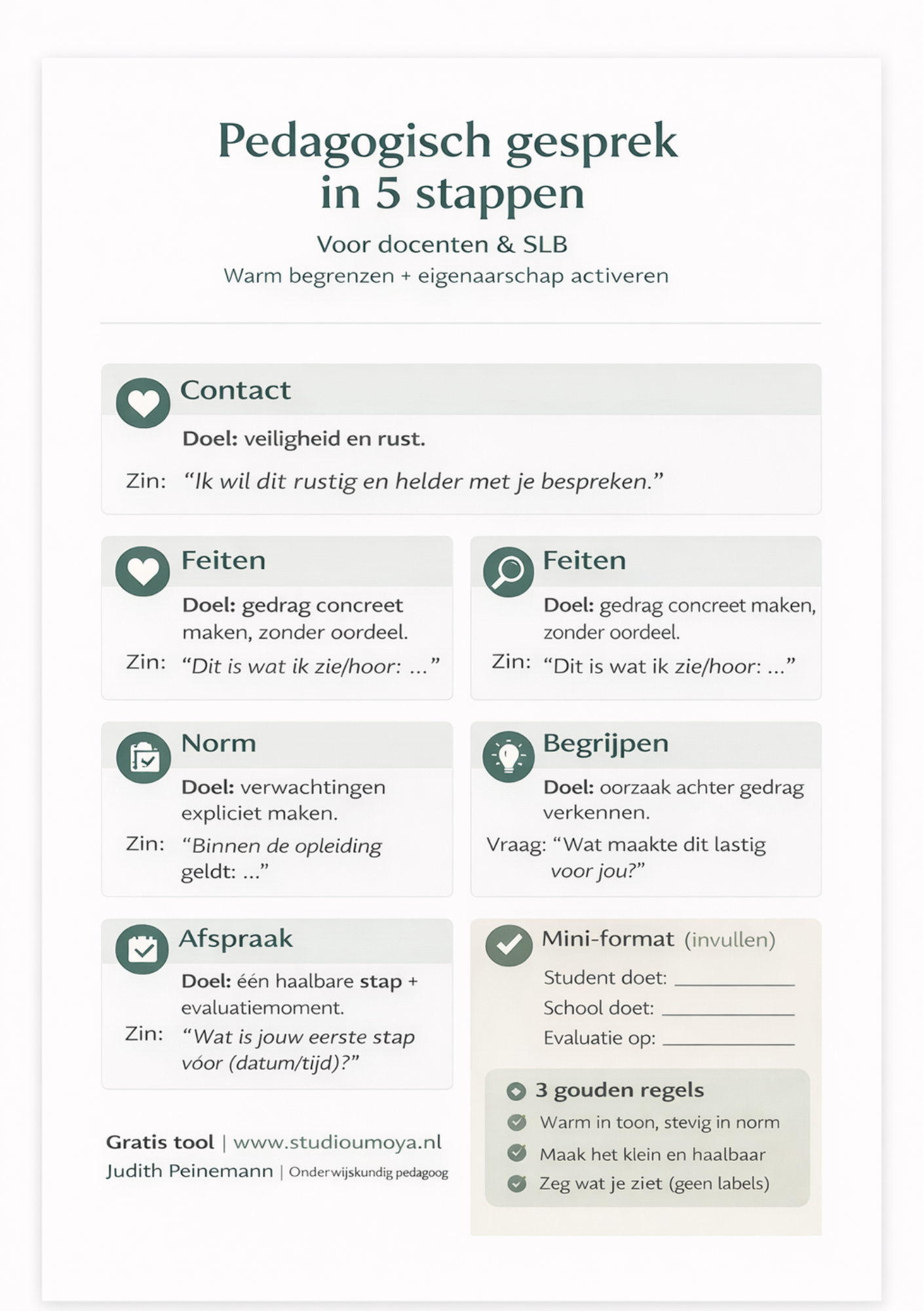 Gratis tool: Pedagogisch gesprek in 5 stappen