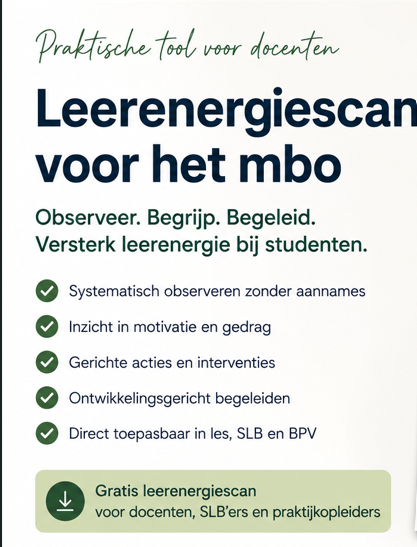 Gratis leerenergiescan voor docenten in het mbo