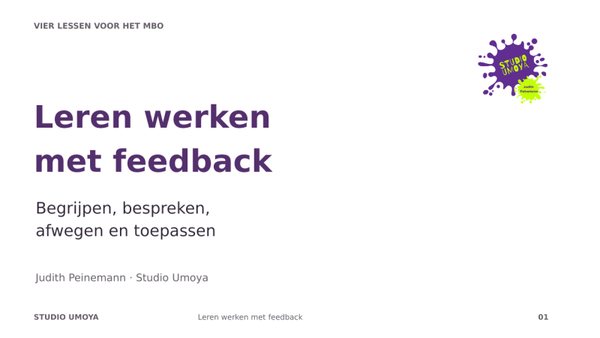 Leren werken met feedback – lespakket voor het mbo