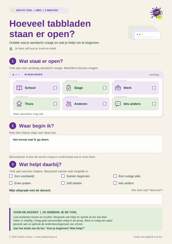 Hoeveel tabbladen staan er open? – gratis lesstart voor het mbo
