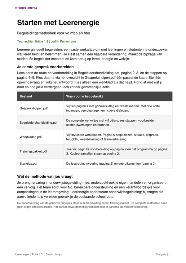 Leerenergie en welzijn | Begeleidingsmethodiek voor onderwijsteams