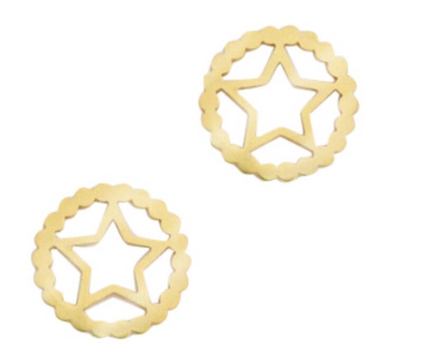 Stainless steel tussenstuk star Gold