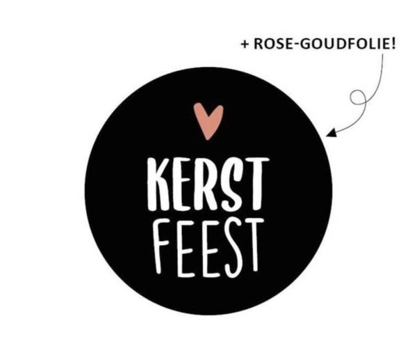Sticker kerst feest zwart 