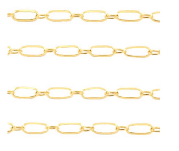 Stainless steel schakel jasseron goud 10x4mm