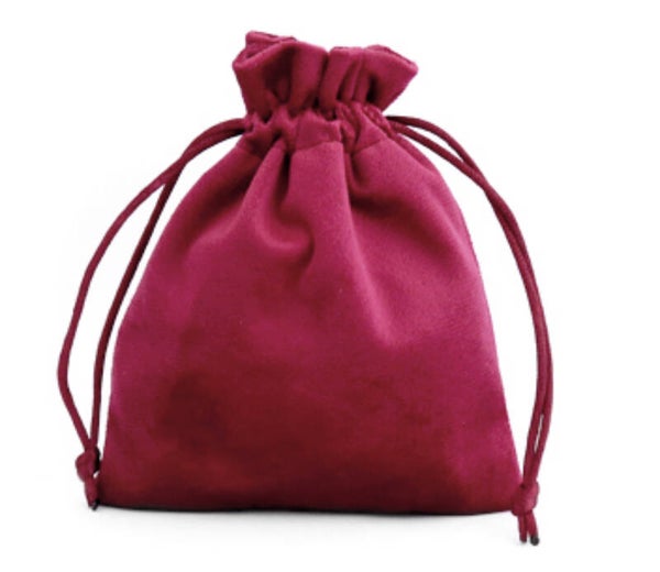 Velvet Sieradenzakje 12x15cm Port red 