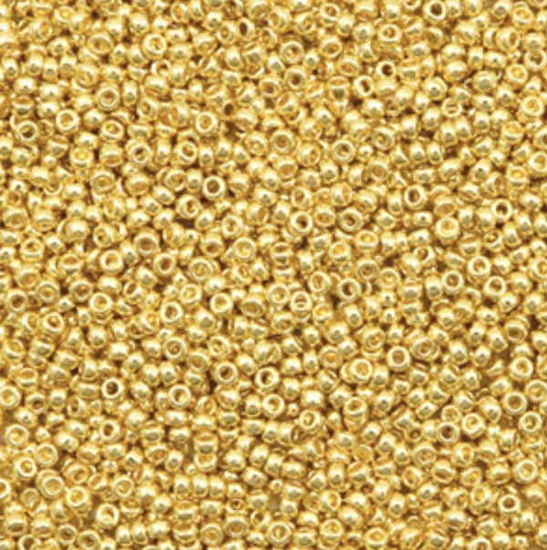 Miyuki Rocailles 15/0 duracoat galvanized gold 