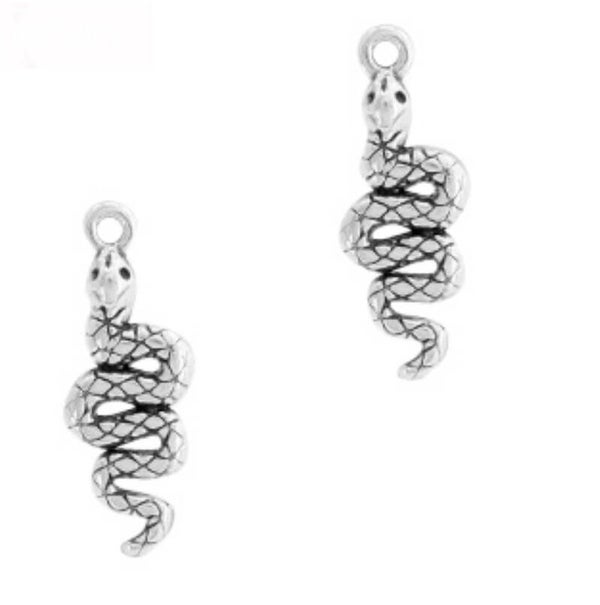 DQ metaal hanger / bedel slang zilver 