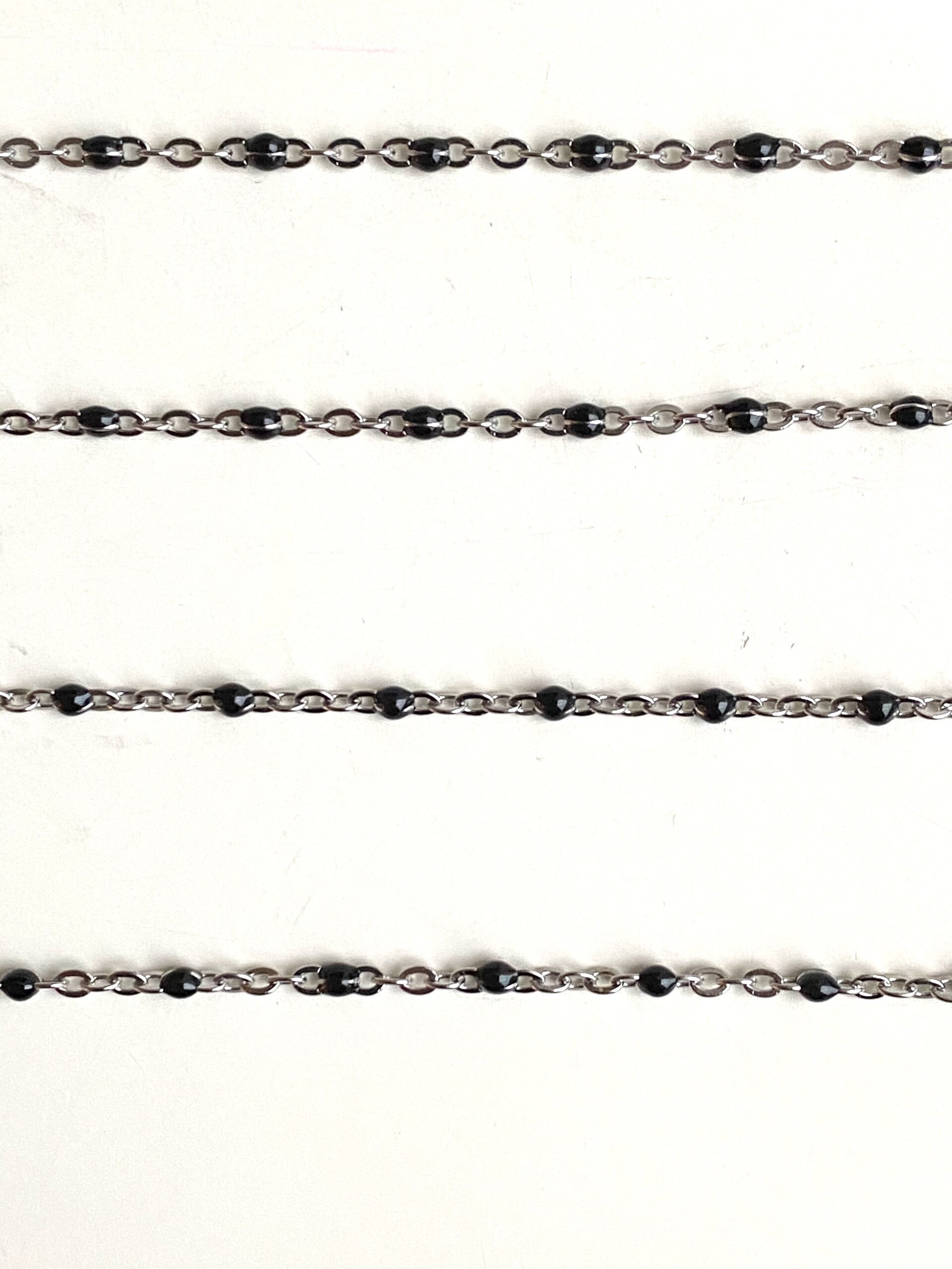 Stainless steel bolletjes jasseron 2mm zwart - zilver