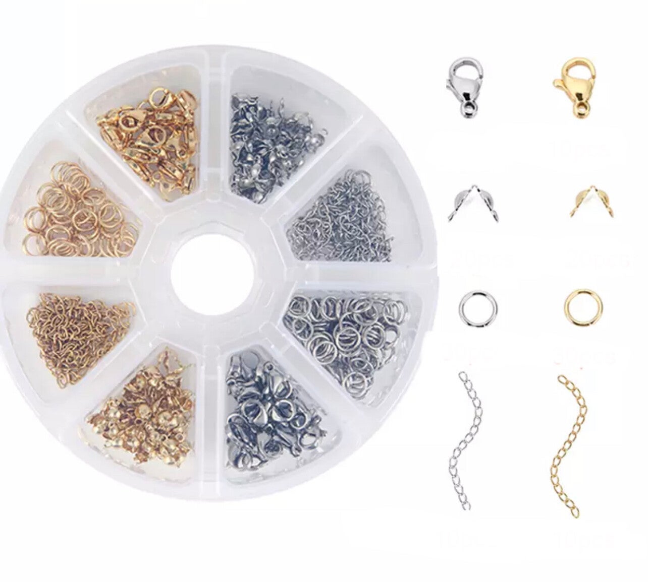 Voordeel doosje Stainless steel onderdelen 141 stuks