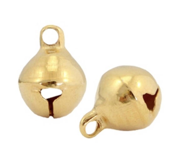 DQ bedel / hanger Belletje 6mm goud
