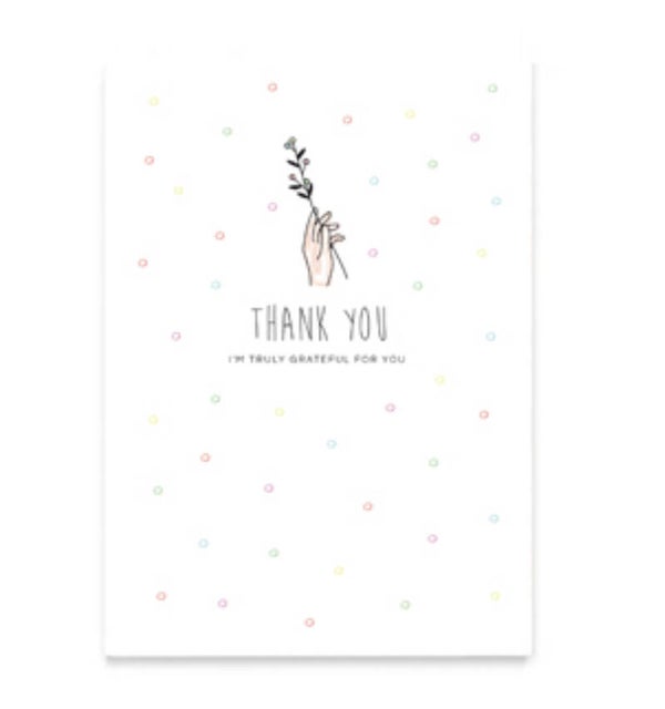 Kaartje voor sieraden “ thank you “ 