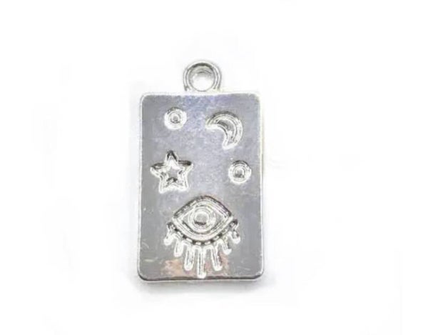 Bedel / Tag eye & stars zilver
