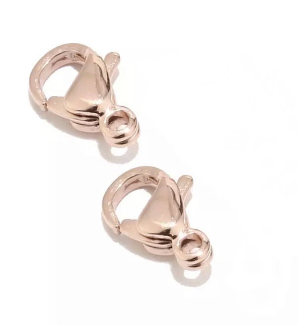 Stainless steel karabijnsluiting Rosé goud 10mm