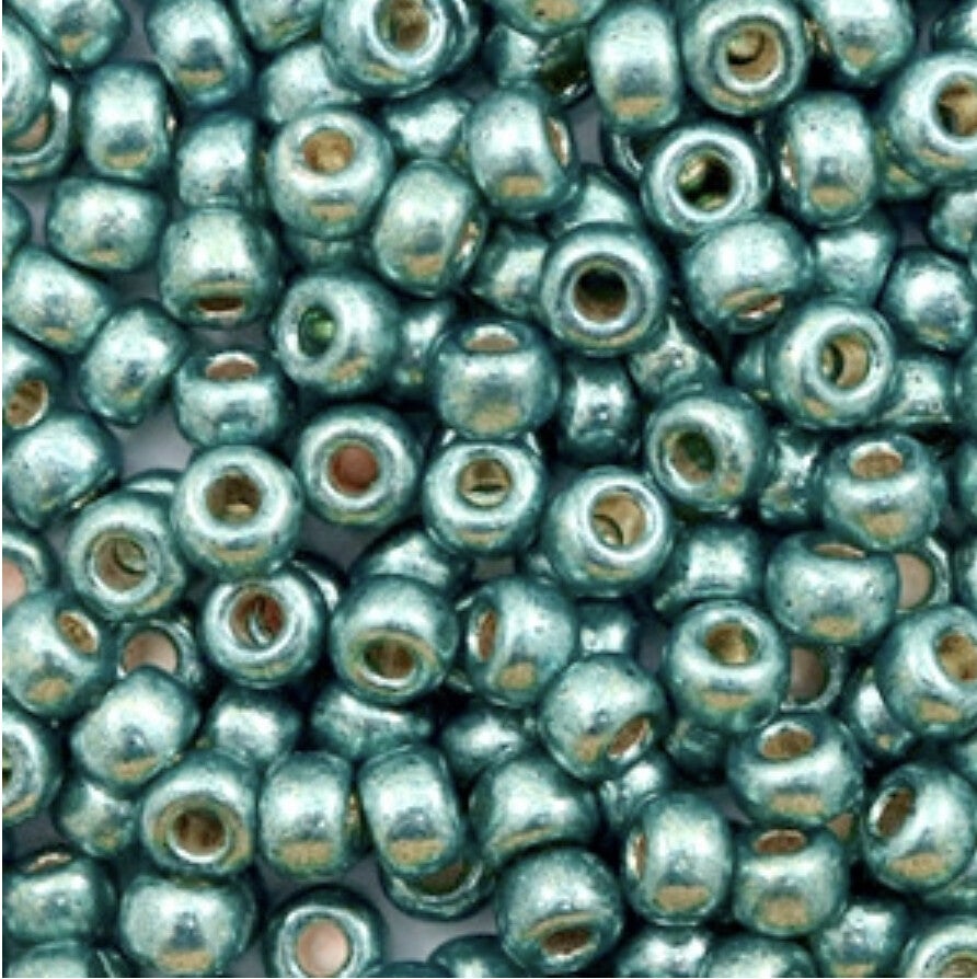 Miyuki 6/0 4mm Duracoat galvanized sea foam 6-4217