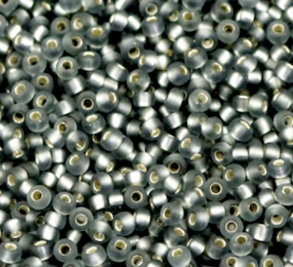 Miyuki 11/0 2mm rocailles silverlined matte grey