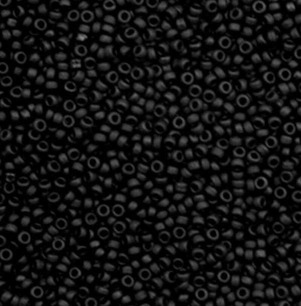 Miyuki rocailles 15/0 1,6mm  matte black 15-401f