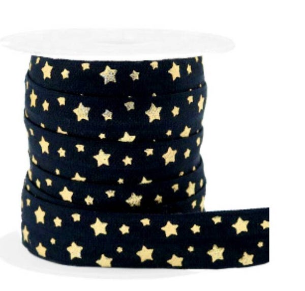 Elastisch Ibiza lint pattern black-gold
