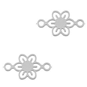 Stainless steel tussenstuk bohemian flower
