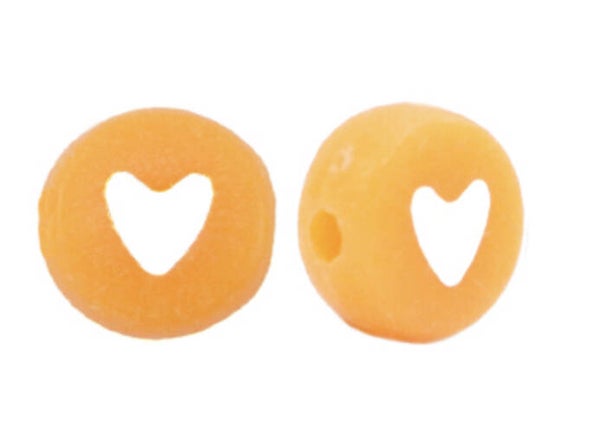 letterkralen mix hartjes Flame orange