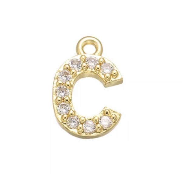 Bedel zirkonia goud letter C.