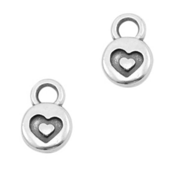 DQ bedel / hanger muntje hart zilver 