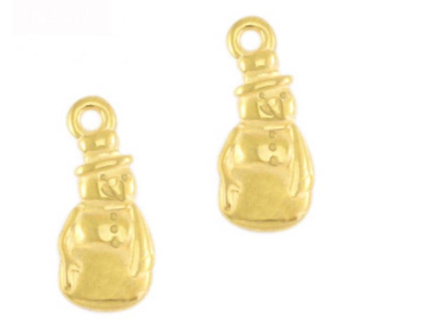 DQ metaal bedels sneeuwpop goud 