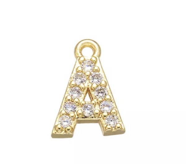 Bedel zirkonia goud letter A