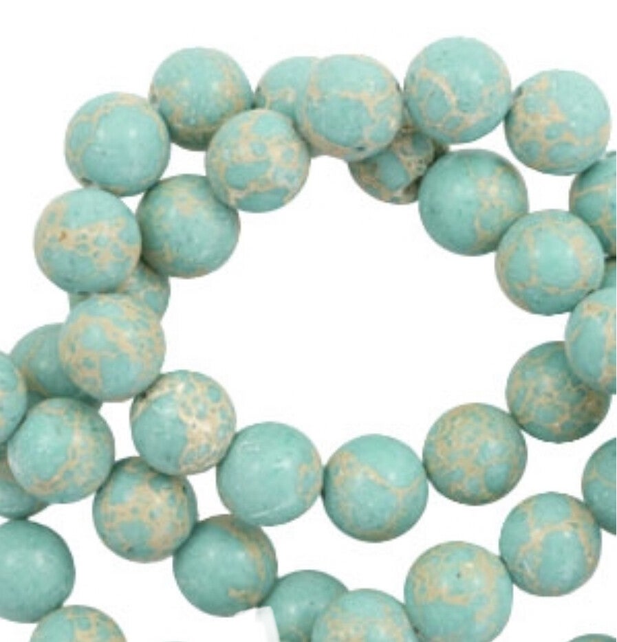 6mm natuursteen kralen imperial jaspis turquoise blue