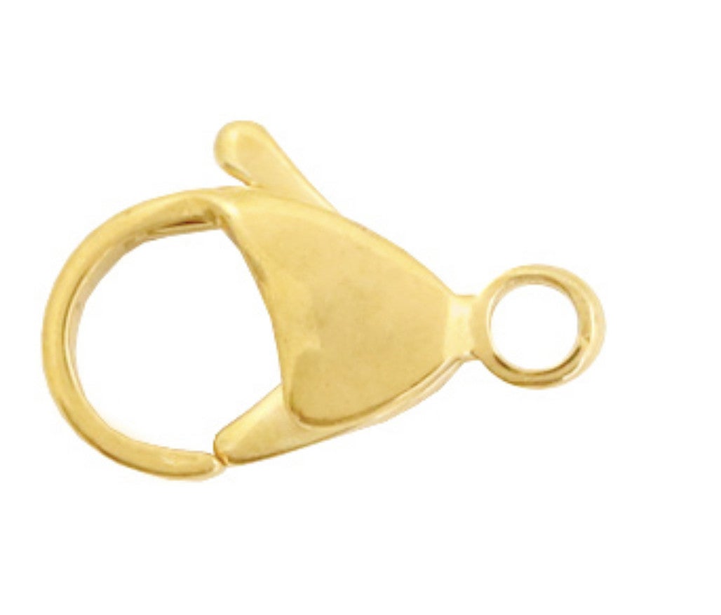 Stainless steel karabijn sluiting 10mm Rvs goud