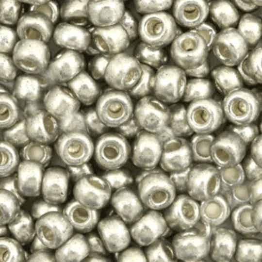Miyuki 6/0 4mm rocailles Duracoat galvanized light pewter silver 6-4221