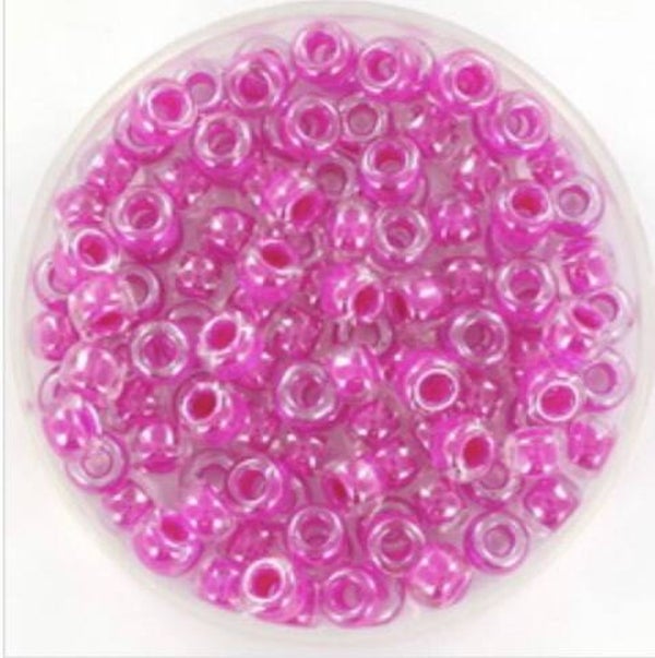 Miyuki rocailles 4mm 6/0- fuchsia lined crystal 209