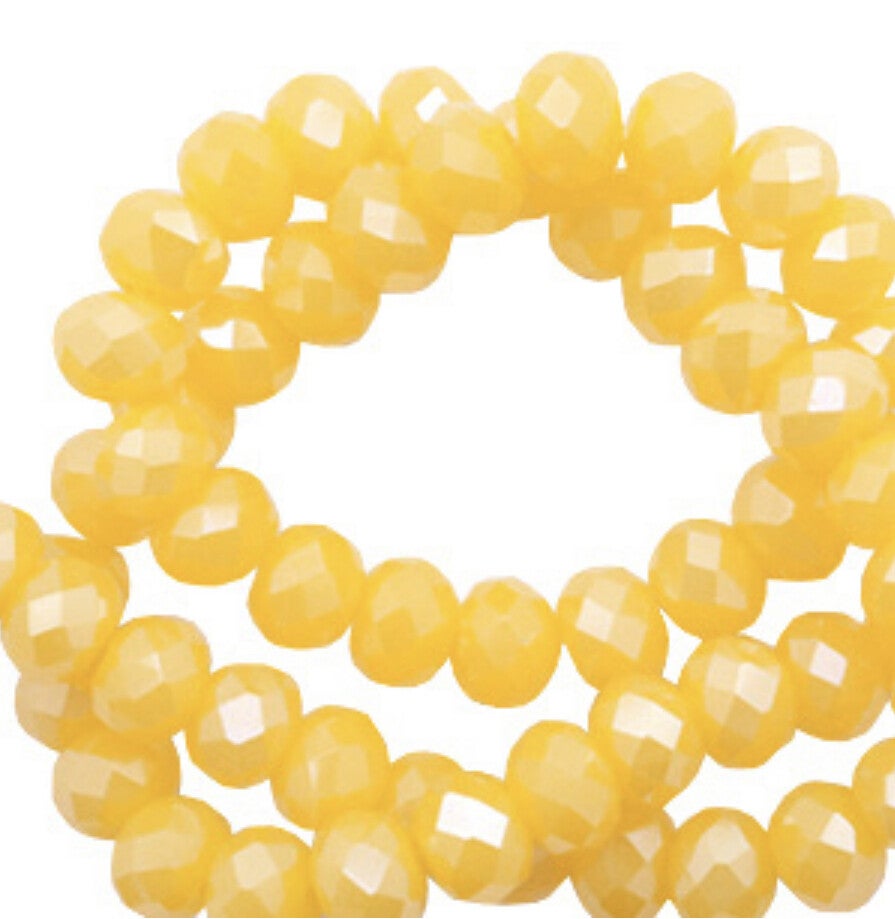 Facet kralen 4x3mm Freesia golden yellow