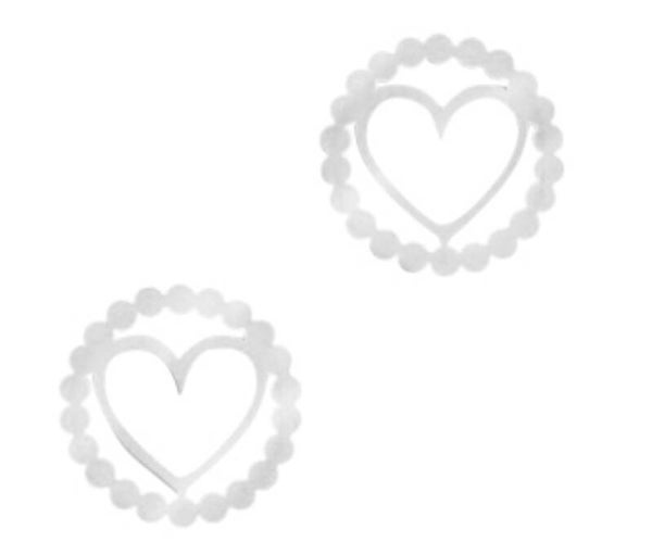 Stainless steel tussenstuk heart zilver