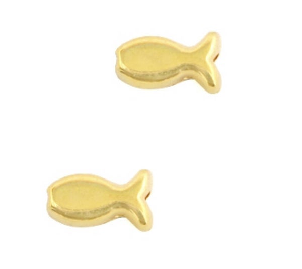 DQ metaal kraal vis goud. 9x5mm 