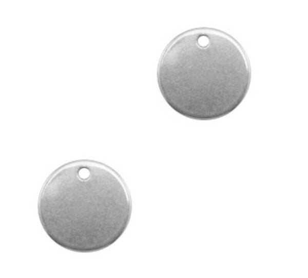 stainless steel muntjes 8mm zilver. 