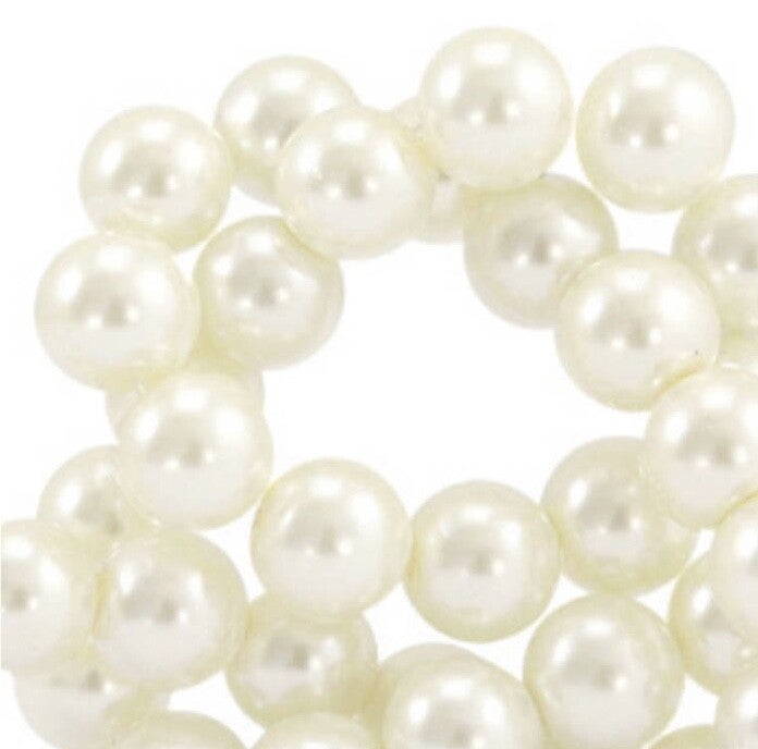 Top quality glasparels rond 6mm off white