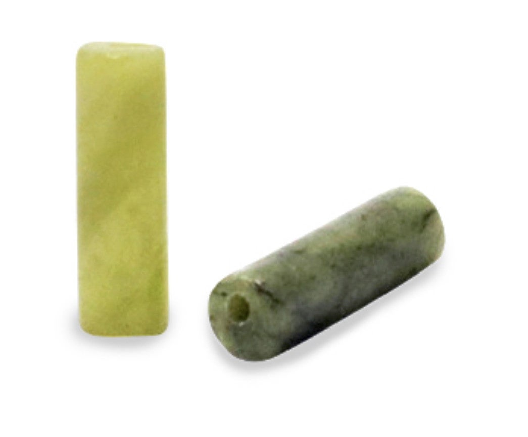 Natuursteen kralen tube 13x4mm light oliveGreen