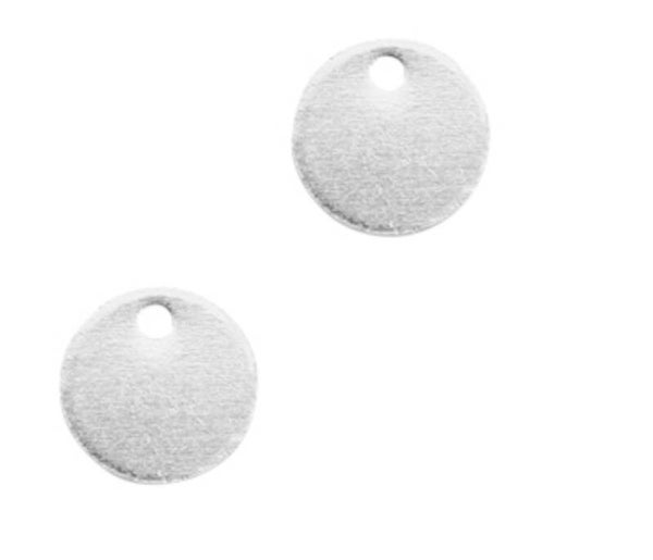 DQ metaal bedel / muntje 8mm zilver