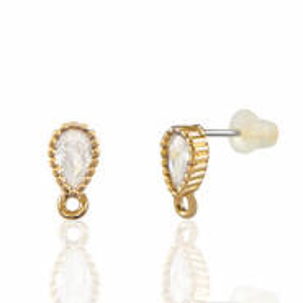 OORSTEKERS VAN CRYSTAL GLASS MET OOGJE CRYSTAL-GOLD DRUPPEL