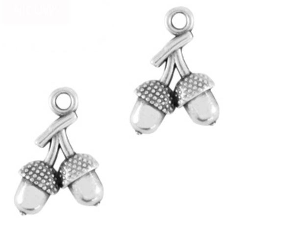 DQ bedel / hanger eikel zilver 